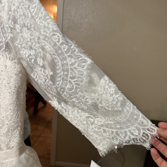 Oleg Cassini Plus Size Wedding Dress - Picture 3 of 8